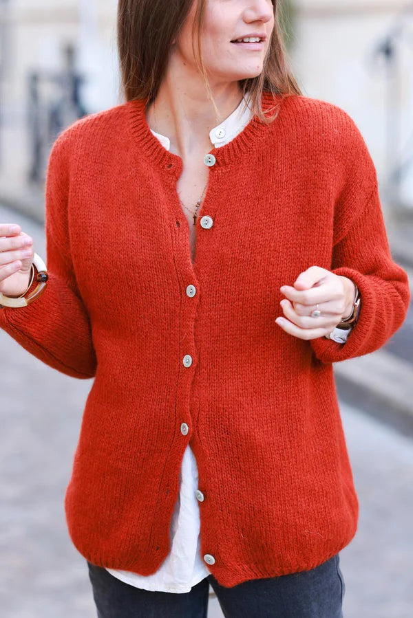 Terracotta Mohair Blend Cardigan