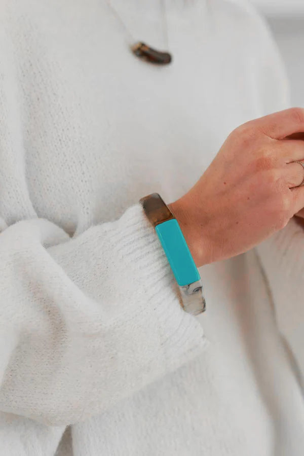 Turquoise Hexagon Resin Bracelet