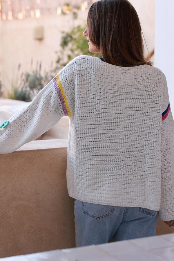 White Crochet Floral Garden Cardigan