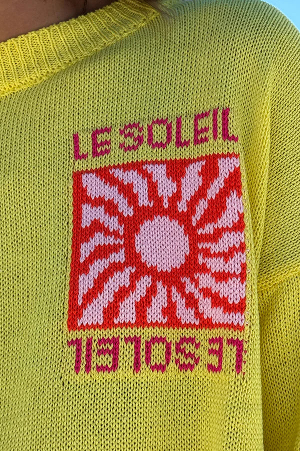 Yellow Le Soleil Lightweight Knit Sweater